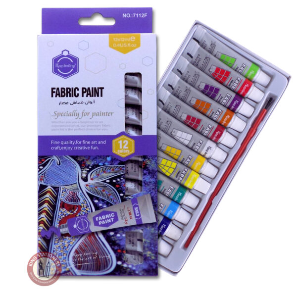 Keep Smiling Fabric Paint 12ml Tube 12-Colors set No. 7112F